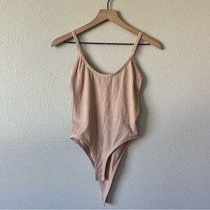 NWOT Forever 21 Beige Stretchy Ribbed Bodysuit- size 0X/1X